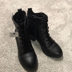 Black combat boots